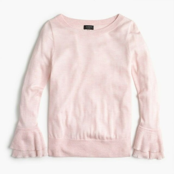 J. Crew Sweaters - J.Crew Boatneck Ruffle-sleeve Cashmere Sweater
